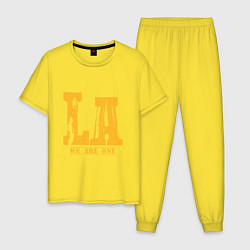 Пижама хлопковая мужская Lakers: We Are One, цвет: желтый