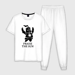 Пижама хлопковая мужская Praise the Sun, цвет: белый
