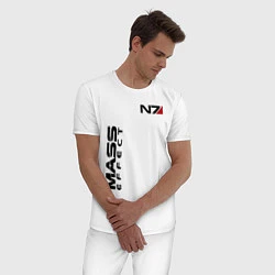 Пижама хлопковая мужская MASS EFFECT N7, цвет: белый — фото 2