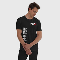 Пижама хлопковая мужская MASS EFFECT N7, цвет: черный — фото 2