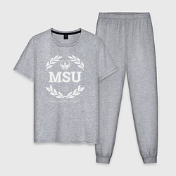 Пижама хлопковая мужская MSU, цвет: меланж