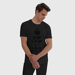 Пижама хлопковая мужская Keep Calm & Love Harry Styles цвета черный — фото 2