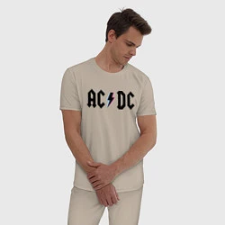 Пижама хлопковая мужская AC/DC, цвет: миндальный — фото 2