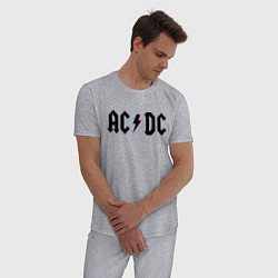 Пижама хлопковая мужская AC/DC, цвет: меланж — фото 2