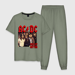 Пижама хлопковая мужская Girls got the rhythm, цвет: авокадо