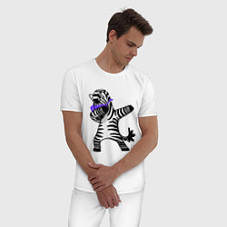 Пижама хлопковая мужская Zebra DAB, цвет: белый — фото 2