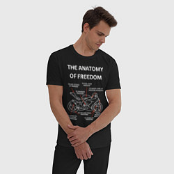 Пижама хлопковая мужская The Anatomy of Freedom, цвет: черный — фото 2