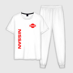 Пижама хлопковая мужская NISSAN, цвет: белый
