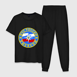Пижама хлопковая мужская Emercom Russia, цвет: черный