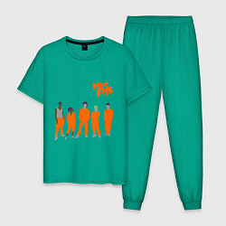 Пижама хлопковая мужская Misfits Orange, цвет: зеленый
