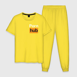Пижама хлопковая мужская PornHub, цвет: желтый