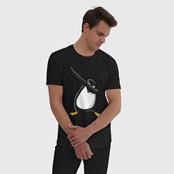Пижама хлопковая мужская DAB Pinguin, цвет: черный — фото 2