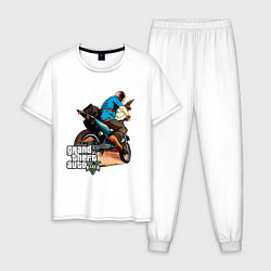 Пижама хлопковая мужская GTA 5: Motorbuster, цвет: белый