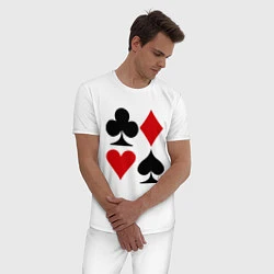 Пижама хлопковая мужская Масти карт, цвет: белый — фото 2