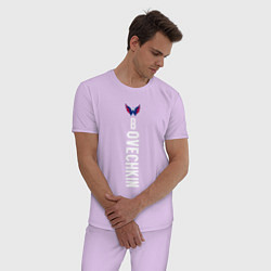 Пижама хлопковая мужская Washington Capitals: Alexander Ovechkin, цвет: лаванда — фото 2