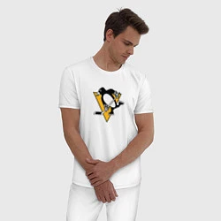 Пижама хлопковая мужская Pittsburgh Penguins: Evgeni Malkin, цвет: белый — фото 2