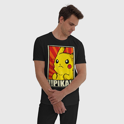 Мужская пижама Pikachu: Pika Pika / Черный – фото 3