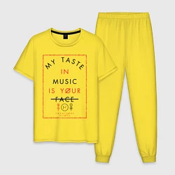 Пижама хлопковая мужская TWENTY ONE PILOTS TOP, цвет: желтый