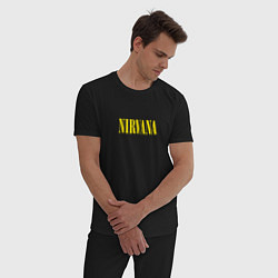 Пижама хлопковая мужская Nirvana Нирвана Логотип, цвет: черный — фото 2