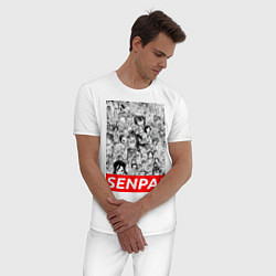 Пижама хлопковая мужская SENPAI, цвет: белый — фото 2