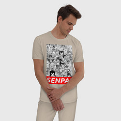 Пижама хлопковая мужская SENPAI, цвет: миндальный — фото 2