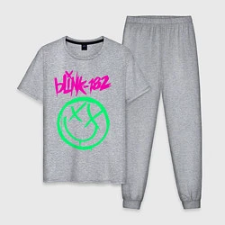 Пижама хлопковая мужская BLINK-182, цвет: меланж