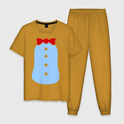 Пижама хлопковая мужская Костюм Пингвина, цвет: горчичный