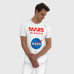 Пижама хлопковая мужская Nasa Mars mission, цвет: белый — фото 2