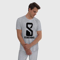 Пижама хлопковая мужская Scorpions logo, цвет: меланж — фото 2