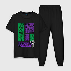 Пижама хлопковая мужская Joker Emotions, цвет: черный