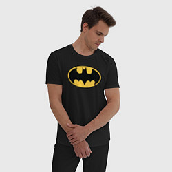 Пижама хлопковая мужская Batman, цвет: черный — фото 2