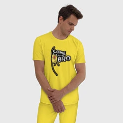 Пижама хлопковая мужская Come At Me Bro, цвет: желтый — фото 2