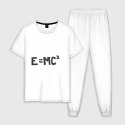 Пижама хлопковая мужская Теория относительности, цвет: белый