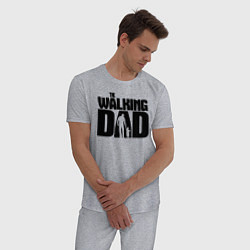 Пижама хлопковая мужская The walking dad, цвет: меланж — фото 2