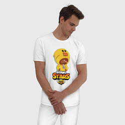 Пижама хлопковая мужская BRAWL STARS SALLY LEON, цвет: белый — фото 2