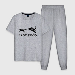 Мужская пижама Fast food черный