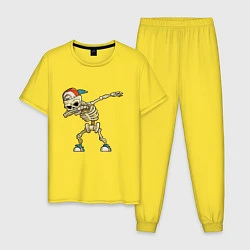 Пижама хлопковая мужская Dab Skeleton, цвет: желтый