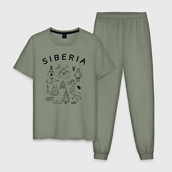 Пижама хлопковая мужская Siberia, цвет: авокадо