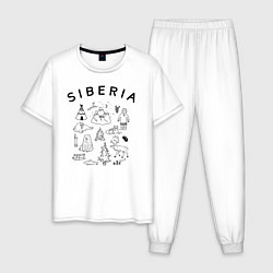 Пижама хлопковая мужская Siberia, цвет: белый