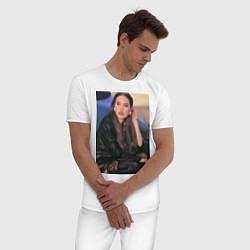 Пижама хлопковая мужская Анджелина Джоли, цвет: белый — фото 2