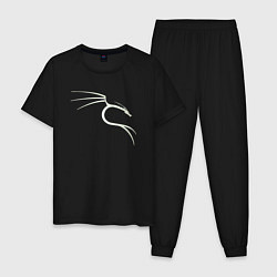 Пижама хлопковая мужская Kali Linux, цвет: черный