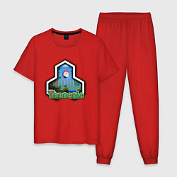 Пижама хлопковая мужская Terraria, цвет: красный