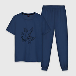 Пижама хлопковая мужская LIL PEEP, цвет: тёмно-синий