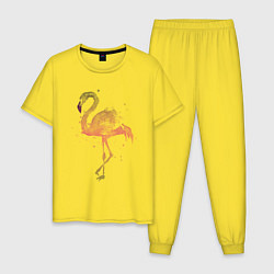 Пижама хлопковая мужская Flamingo, цвет: желтый