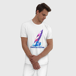 Пижама хлопковая мужская Виндсерфинг, цвет: белый — фото 2