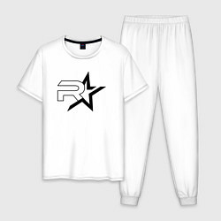 Пижама хлопковая мужская Rockstar Games, цвет: белый