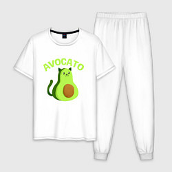 Пижама хлопковая мужская AVOCATO, цвет: белый