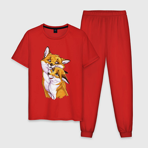 Мужская пижама Лисички / Красный – фото 1
