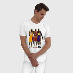 Пижама хлопковая мужская Kobe, Michael, LeBron, цвет: белый — фото 2
