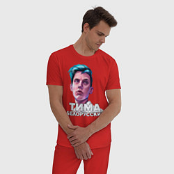 Пижама хлопковая мужская Тима Белорусских, цвет: красный — фото 2